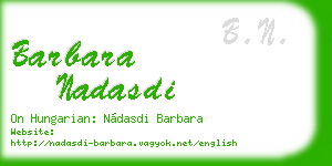 barbara nadasdi business card